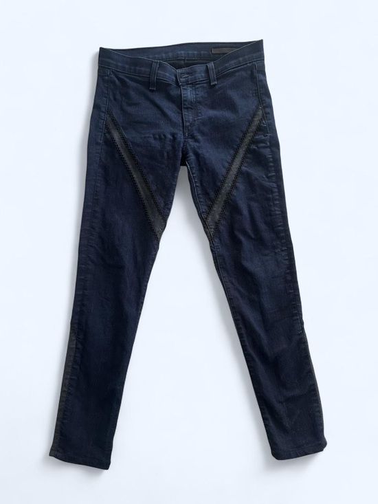 rag & bone Denim - rag & bone Midnight Dark Wash Blue Lace Trim Panel Skinny Jeans Size 27
